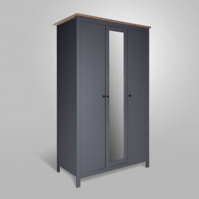 2.08.01.040.15 САГА шкаф 3 двери с зеркалом серый/ясень в Уфе - ufa.ok-mebel.com | фото