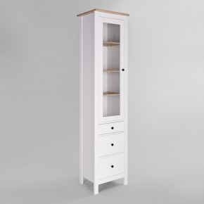 2.08.07.120.14 САГА шкаф с витриной 50 белый/ясень RU в Уфе - ufa.ok-mebel.com | фото