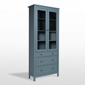 2.08.07.130.6 САГА шкаф с витриной 90 темно-бирюзовый RU в Уфе - ufa.ok-mebel.com | фото