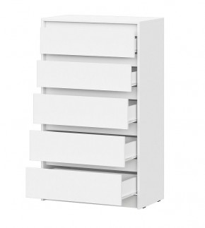 АЙДЕН КМ06-700 Комод 5 ящиков (белый) в Уфе - ufa.ok-mebel.com | фото 2