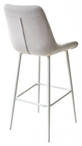 Барный стул ХОФМАН, цвет H-09 Светло-серый, велюр / белый каркас М-City в Уфе - ufa.ok-mebel.com | фото 4