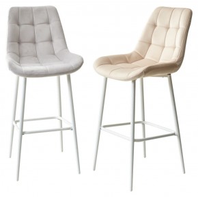 Барный стул ХОФМАН, цвет H-09 Светло-серый, велюр / белый каркас М-City в Уфе - ufa.ok-mebel.com | фото 5
