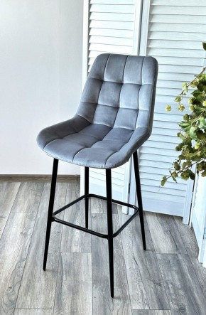 Барный стул ХОФМАН, цвет H-14 Серый, велюр / черный каркас М-City в Уфе - ufa.ok-mebel.com | фото 2