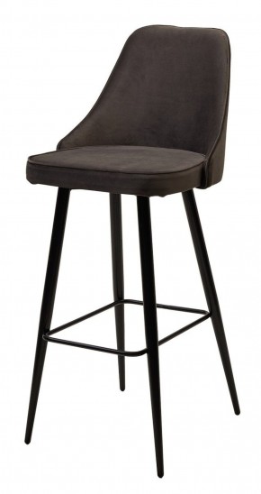 Барный стул NEPAL-BAR ГРАФИТ #14, велюр/ черный каркас (H=78cm) М-City в Уфе - ufa.ok-mebel.com | фото