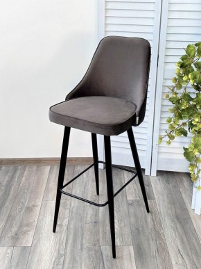 Барный стул NEPAL-BAR ГРАФИТ #14, велюр/ черный каркас (H=78cm) М-City в Уфе - ufa.ok-mebel.com | фото 4