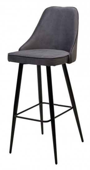 Барный стул NEPAL-BAR СЕРЫЙ #27, велюр/ черный каркас (H=78cm) М-City в Уфе - ufa.ok-mebel.com | фото 1
