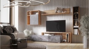 ДАЛЛАС Гостиная (модульная) цемент темный в Уфе - ufa.ok-mebel.com | фото