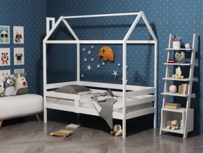 Детская кровать-домик из массива березы Соня-6 (800*1600) Белый/Лак в Уфе - ufa.ok-mebel.com | фото