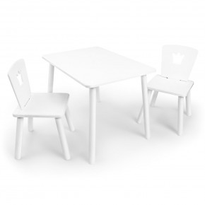 Детский комплект стол и два стула «Корона» Rolti Baby (белый/белый, массив березы/мдф) в Уфе - ufa.ok-mebel.com | фото