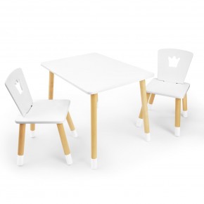 Детский комплект стол и два стула «Корона» Rolti Baby (белый/береза, массив березы/мдф) в Уфе - ufa.ok-mebel.com | фото
