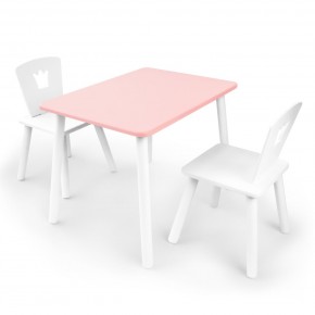 Детский комплект стол и два стула «Корона» Rolti Baby (розовый/белый, массив березы/мдф) в Уфе - ufa.ok-mebel.com | фото