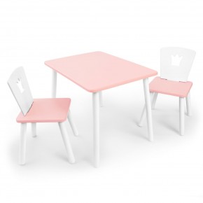 Детский комплект стол и два стула «Корона» Rolti Baby (розовый/розовый, массив березы/мдф) в Уфе - ufa.ok-mebel.com | фото