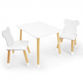 Детский комплект стол и два стула «Мишка» Rolti Baby (белый/береза, массив березы/мдф) в Уфе - ufa.ok-mebel.com | фото