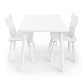 Детский комплект стол и два стула Мишка Rolti Baby с накладкой Алфавит (белая столешница/белое сиденье/белые ножки) в Уфе - ufa.ok-mebel.com | фото 2