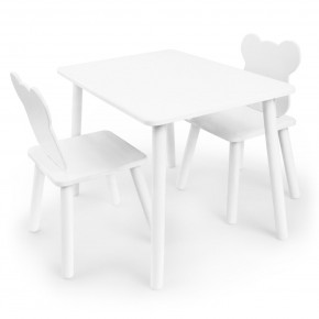 Детский комплект стол и два стула Мишка Rolti Baby с накладкой Алфавит (белая столешница/белое сиденье/белые ножки) в Уфе - ufa.ok-mebel.com | фото 3