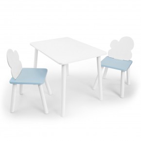 Детский комплект стол и два стула «Облачко» Rolti Baby (белый/голубой, массив березы/мдф) в Уфе - ufa.ok-mebel.com | фото