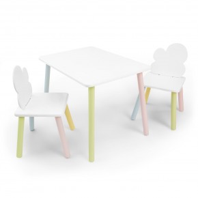Детский комплект стол и два стула «Облачко» Rolti Baby (белый/цветной, массив березы/мдф) в Уфе - ufa.ok-mebel.com | фото