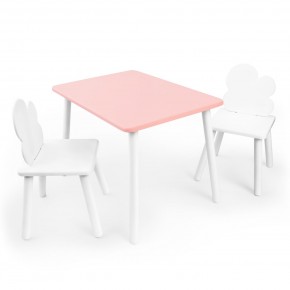 Детский комплект стол и два стула «Облачко» Rolti Baby (розовый/белый, массив березы/мдф) в Уфе - ufa.ok-mebel.com | фото