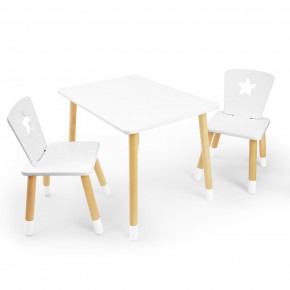 Детский комплект стол и два стула «Звезда» Rolti Baby (белый/береза, массив березы/мдф) в Уфе - ufa.ok-mebel.com | фото