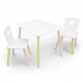 Детский комплект стол и два стула «Звезда» Rolti Baby (белый/цветной, массив березы/мдф) в Уфе - ufa.ok-mebel.com | фото