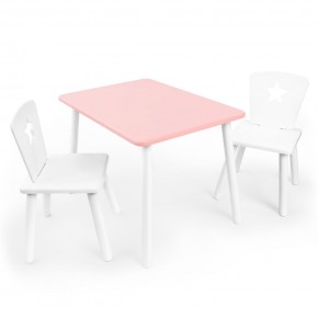 Детский комплект стол и два стула «Звезда» Rolti Baby (розовый/белый, массив березы/мдф) в Уфе - ufa.ok-mebel.com | фото