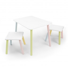 Детский комплект стол и два табурета Rolti Baby (белая столешница/белое сиденье/цветные ножки) в Уфе - ufa.ok-mebel.com | фото