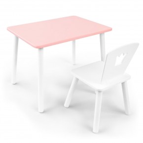 Детский комплект стол и стул «Корона» Rolti Baby (розовый/белый, массив березы/мдф) в Уфе - ufa.ok-mebel.com | фото
