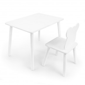 Детский комплект стол и стул «Мишка» Rolti Baby (белый/белый, массив березы/мдф) в Уфе - ufa.ok-mebel.com | фото