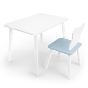 Детский комплект стол и стул «Мишка» Rolti Baby (белый/голубой, массив березы/мдф) в Уфе - ufa.ok-mebel.com | фото