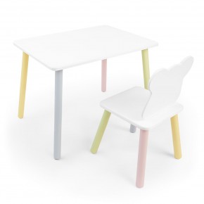 Детский комплект стол и стул «Мишка» Rolti Baby (белый/цветной, массив березы/мдф) в Уфе - ufa.ok-mebel.com | фото