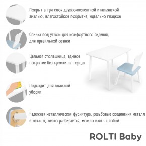 Детский комплект стол и стул «Мишка» Rolti Baby  (голубая столешница/белое сиденье/белые ножки) в Уфе - ufa.ok-mebel.com | фото 4