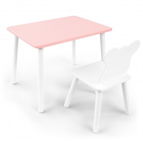 Детский комплект стол и стул «Мишка» Rolti Baby (розовый/белый, массив березы/мдф) в Уфе - ufa.ok-mebel.com | фото