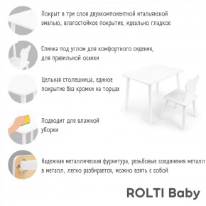 Детский комплект стол и стул Мишка Rolti Baby с накладкой Алфавит (белая столешница/белое сиденье/белые ножки) в Уфе - ufa.ok-mebel.com | фото 3
