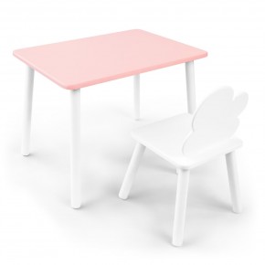 Детский комплект стол и стул «Облачко» Rolti Baby (розовый/белый, массив березы/мдф) в Уфе - ufa.ok-mebel.com | фото