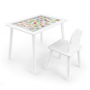 Детский комплект стол и стул Облачко Rolti Baby с накладкой Алфавит (белая столешница/белое сиденье/белые ножки) в Уфе - ufa.ok-mebel.com | фото 1