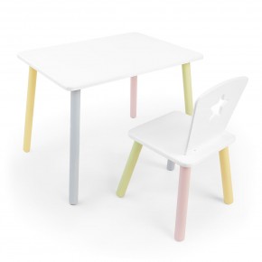 Детский комплект стол и стул «Звезда» Rolti Baby (белый/цветной, массив березы/мдф) в Уфе - ufa.ok-mebel.com | фото