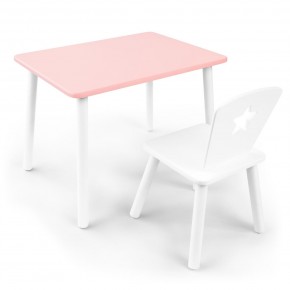 Детский комплект стол и стул «Звезда» Rolti Baby (розовый/белый, массив березы/мдф) в Уфе - ufa.ok-mebel.com | фото 1