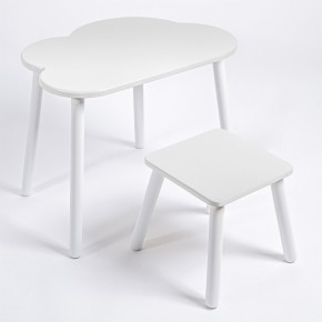 Детский комплект стол ОБЛАЧКО  и табурет Rolti Baby (белая столешница/белое сиденье/белые ножки) в Уфе - ufa.ok-mebel.com | фото 1