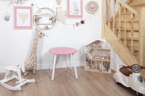 Детский стол круглый Rolti Baby (розовый/белый, массив березы/мдф) в Уфе - ufa.ok-mebel.com | фото