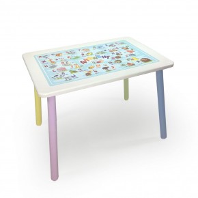 Детский стол с накладкой Алфавит (Белый/Цветной) в Уфе - ufa.ok-mebel.com | фото