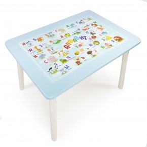Детский стол с накладкой Алфавит  (Голубой/Белый) в Уфе - ufa.ok-mebel.com | фото