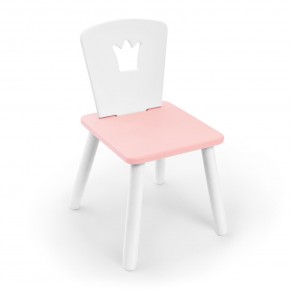 Детский стул Rolti Baby «Корона» (белый/розовый/белый, массив березы/мдф) в Уфе - ufa.ok-mebel.com | фото