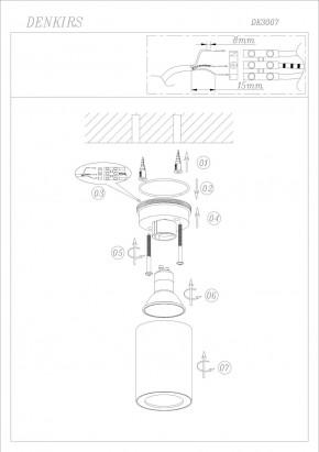 DK3007-BK Накладной светильник влагозащ., IP 44, 15 Вт, GU10, черный, алюминий в Уфе - ufa.ok-mebel.com | фото 6