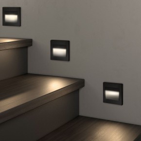 DK3050-BK Светильник встраиваемый в стену, IP 20, LED 3000, 1 Вт, черный пластик в Уфе - ufa.ok-mebel.com | фото 3