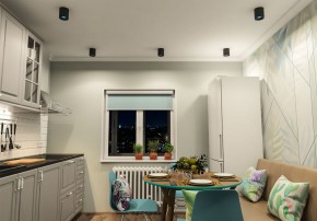 DK3090-BK+CY Светильник накладной IP 20, 10 Вт, GU5.3, LED, черный/голубой, пластик в Уфе - ufa.ok-mebel.com | фото 2