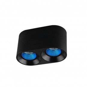DK3096-BK+CY Светильник накладной IP 20, 10 Вт, GU5.3, LED, черный/голубой, пластик в Уфе - ufa.ok-mebel.com | фото