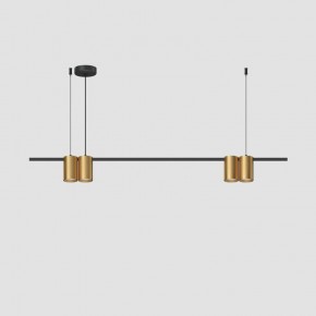 DK4061-BK+SG Подвесной светильник ORBIT, IP20, 4xGU10 LED до 15 Вт, черный + сатинированное золото, алюминий в Уфе - ufa.ok-mebel.com | фото 2