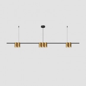 DK4063-BK+SG Подвесной светильник ORBIT, IP20, 7xGU10 LED до 15 Вт, черный + сатинированное золото, алюминий в Уфе - ufa.ok-mebel.com | фото