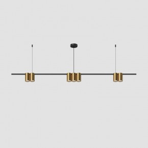 DK4063-BK+SG Подвесной светильник ORBIT, IP20, 7xGU10 LED до 15 Вт, черный + сатинированное золото, алюминий в Уфе - ufa.ok-mebel.com | фото 2