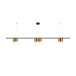 DK4063-BK+SG Подвесной светильник ORBIT, IP20, 7xGU10 LED до 15 Вт, черный + сатинированное золото, алюминий в Уфе - ufa.ok-mebel.com | фото 3